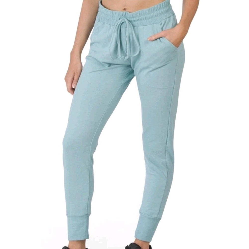 Free People FP Movement Joggers Bayside Blue‎ Terrycloth Trim Size Small - Picture 2 of 9